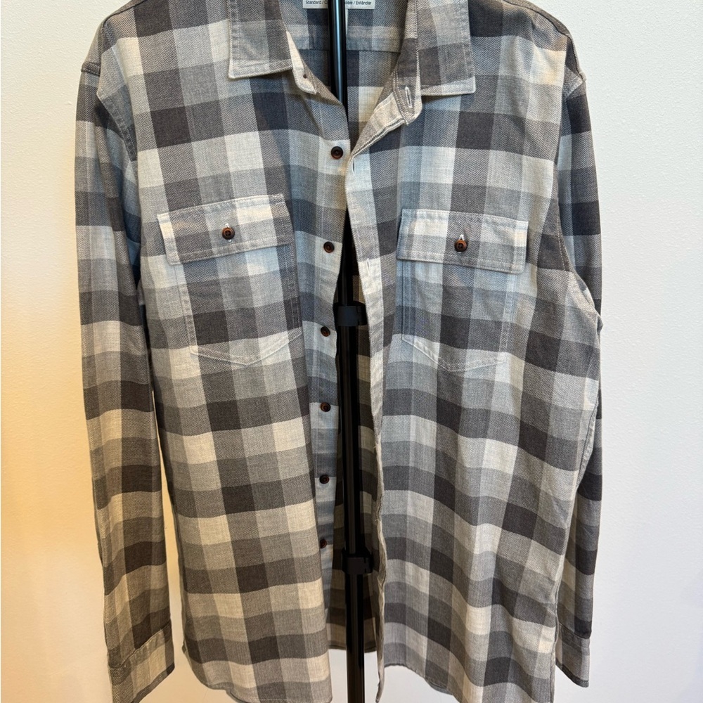 Goodthreads Gray and White Checkered Shirt